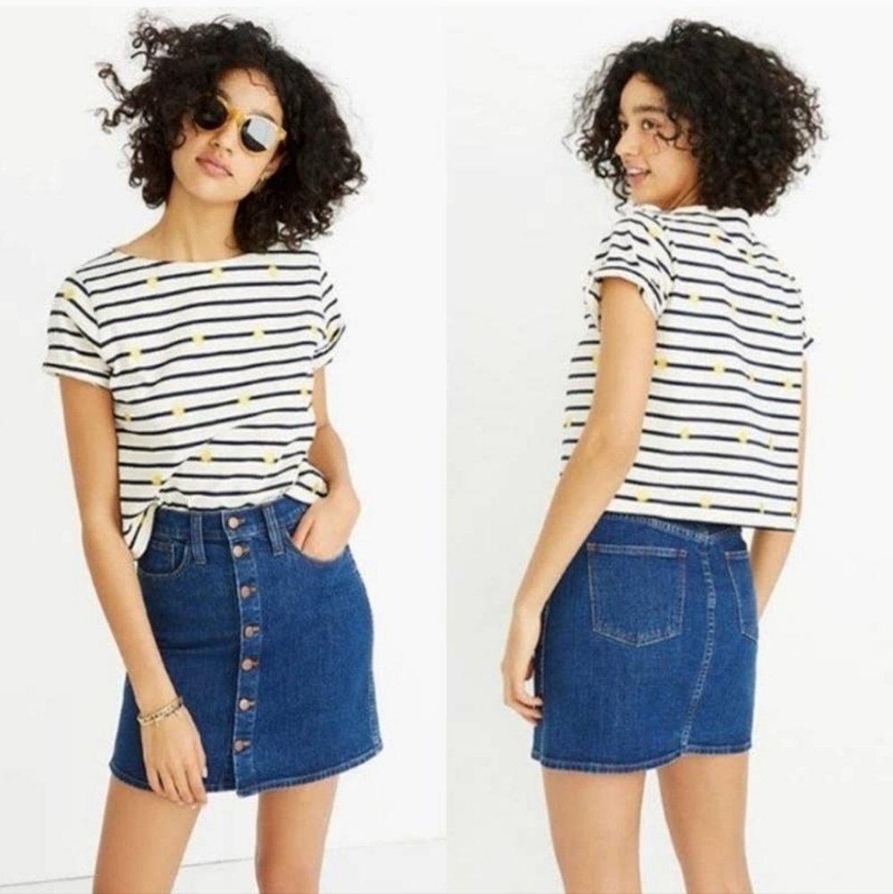 Madewell Button Front Denim Jean Skirt L9974